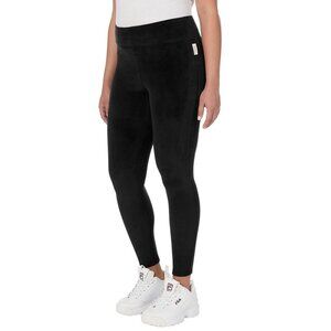 New Fila Soft Velour Legging Women's Size M Black Elasticated Waist Athletic